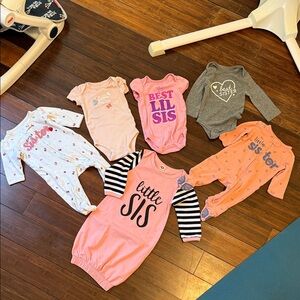Baby Girl Sister Themed Onesies and Romper Set